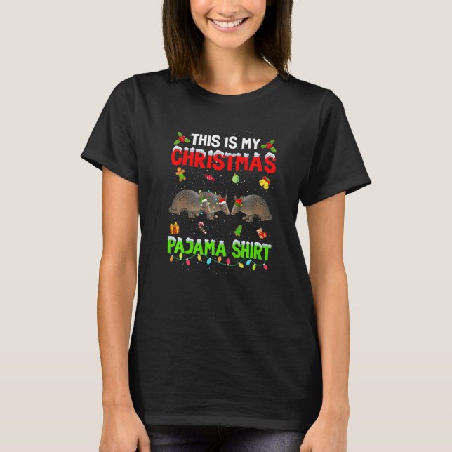 Camiseta This Is My Christmas Pajama Xmas Armadillo Squad (Anverso)