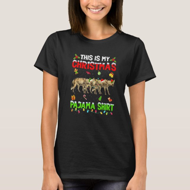 Camiseta This Is My Christmas Pajama Xmas Hyena Squad (Anverso)