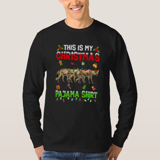 Camiseta This Is My Christmas Pajama Xmas Hyena Squad (Anverso)