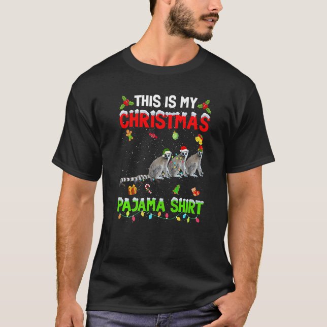 Camiseta This Is My Christmas Pajama Xmas Lemur Squad (Anverso)