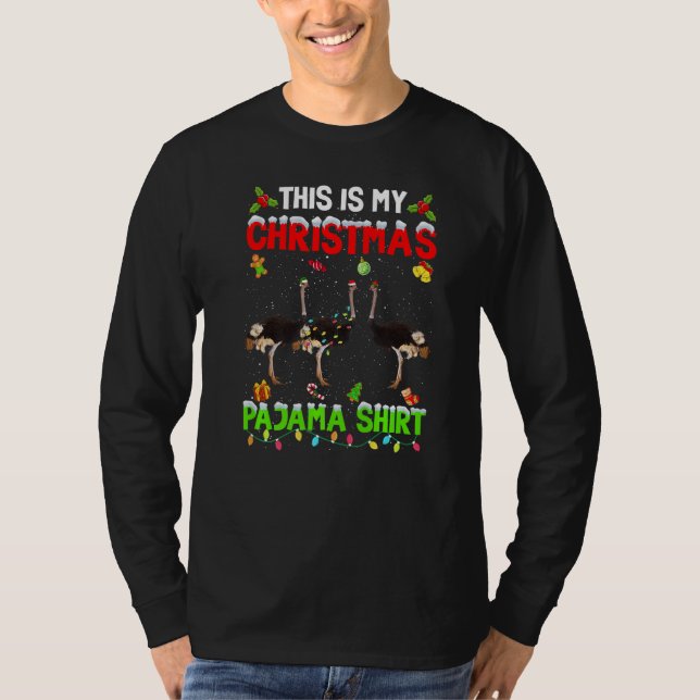 Camiseta This Is My Christmas Pajama Xmas Ostrich Squad (Anverso)
