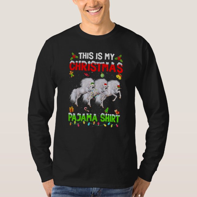 Camiseta This Is My Christmas Pajama Xmas Unicorn Squad (Anverso)