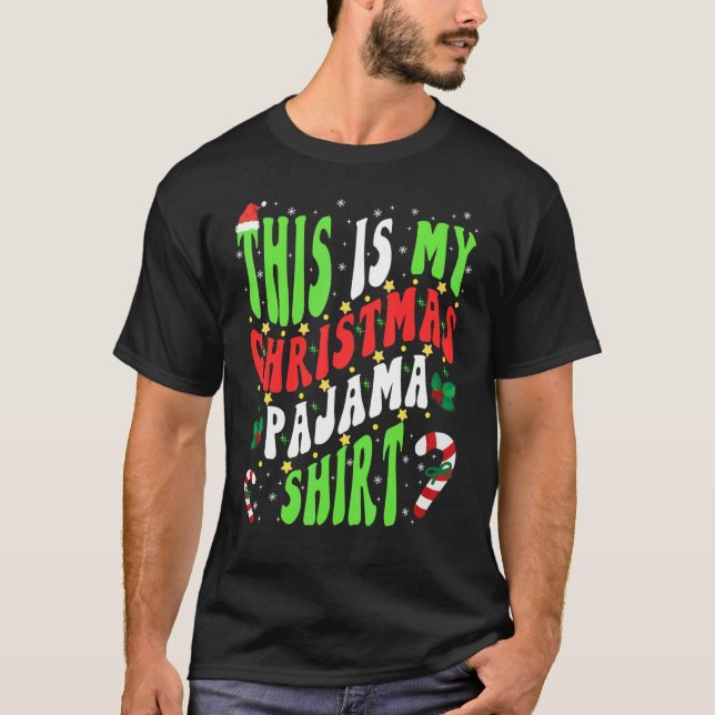 Camiseta This is My Christmas Pajama  Xmas Women Men Hat (Anverso)