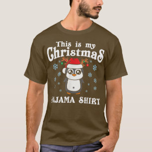 Camiseta This Is My Christmas Penguin Pajama Santa Hat Snow