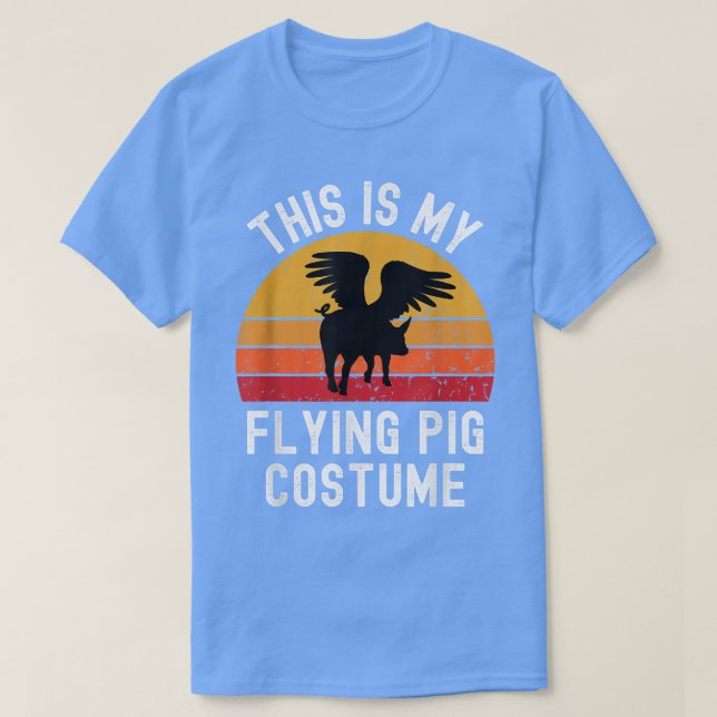 Camiseta This Is My Flying Pig Costume Funny Lazy Halloween (Diseño del anverso)