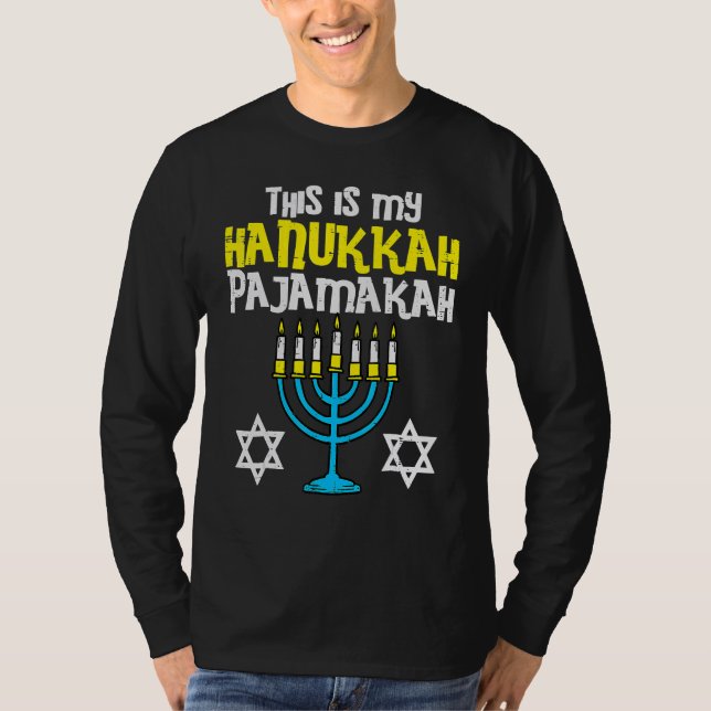 Camiseta This Is My Hanukkah Pajamakah Menorah Chanukah Paj (Anverso)