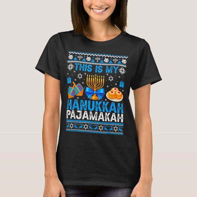 Camiseta This Is My Hanukkah Pajamakah Ugly Chanukah Jewish (Anverso)