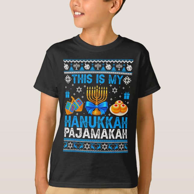 Camiseta This Is My Hanukkah Pajamakah Ugly Chanukah Jewish (Anverso)