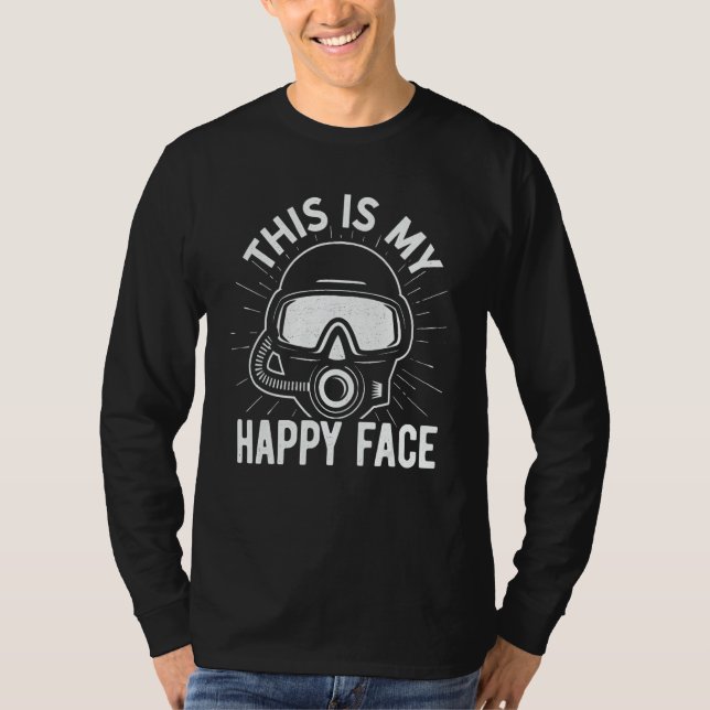 Camiseta This Is My Happy Face Scuba Diver Diving Snorkelin (Anverso)