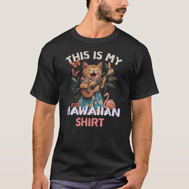 Camiseta This Is My Hawaiian Shirt Funny Cat Hawaii Party L (Anverso)