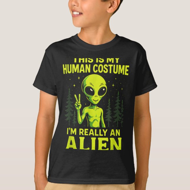 Camiseta This Is My Human Costume - Funny Alien Halloween  (Anverso)