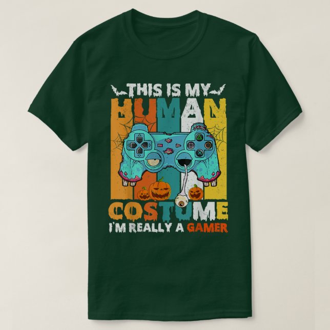 Camiseta This is my human costume Gaming Controllers Zombie (Diseño del anverso)