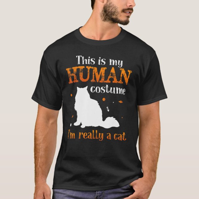Camiseta THis is my human costume I`m Really A Cat (Anverso)
