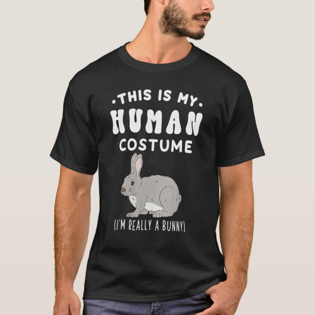 Camiseta This is my Human Costume I'm Really A Bunny Gray R (Anverso)