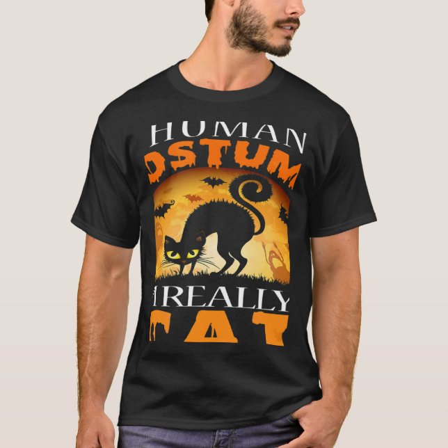 Camiseta This Is My Human Costume I'm Really A Cat Pumkin H (Anverso)