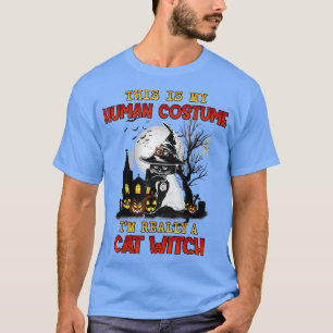 Camiseta This Is My Human Costume Im Really A Cat Witch Hal