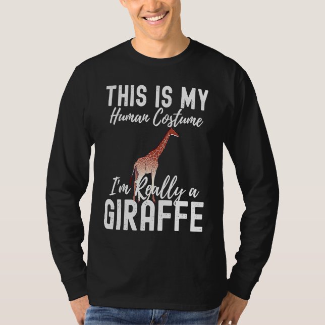 Camiseta This Is My Human Costume I'm Really A Giraffe Anim (Anverso)