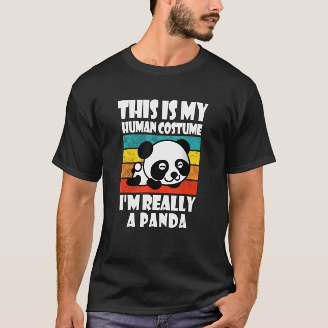 Camiseta This Is My Human Costume I'm Really A Panda  Panda (Anverso)