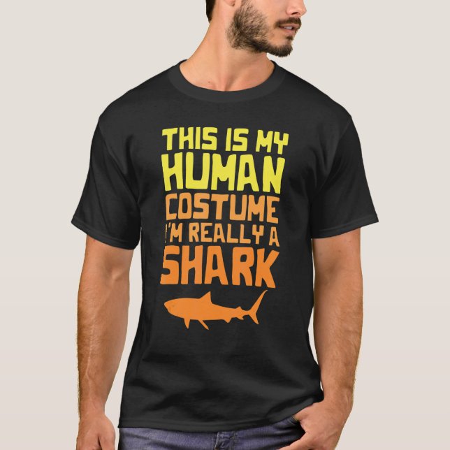 Camiseta This is My Human Costume I'm Really a Shark Hallow (Anverso)