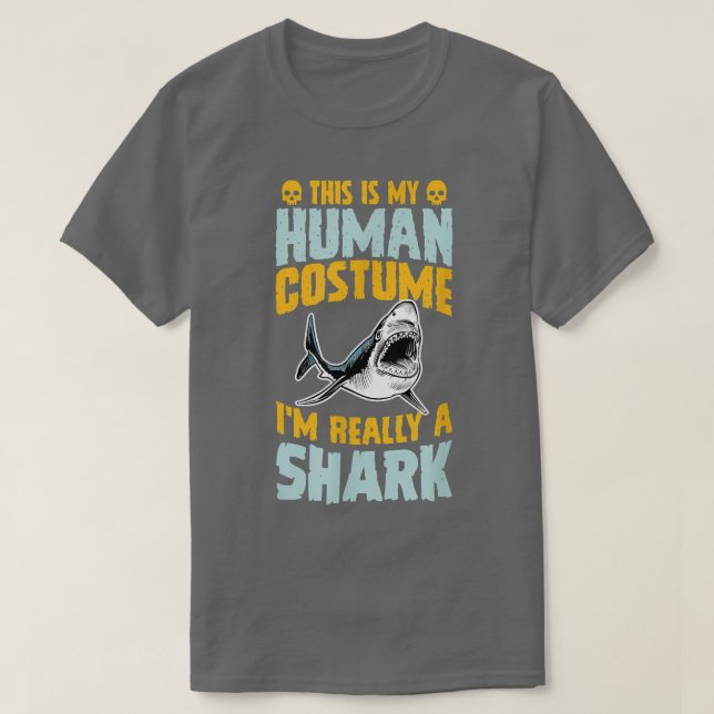 Camiseta This Is My Human Costume I'm Really A Shark Hallow (Diseño del anverso)
