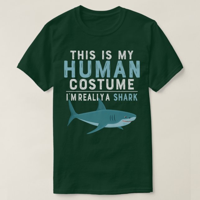 Camiseta This Is My Human Costume Im Really A Shark Hallowe (Diseño del anverso)
