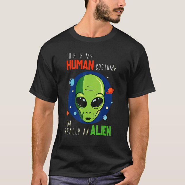 Camiseta This Is My Human Costume I'm Really An Alien Hallo (Anverso)
