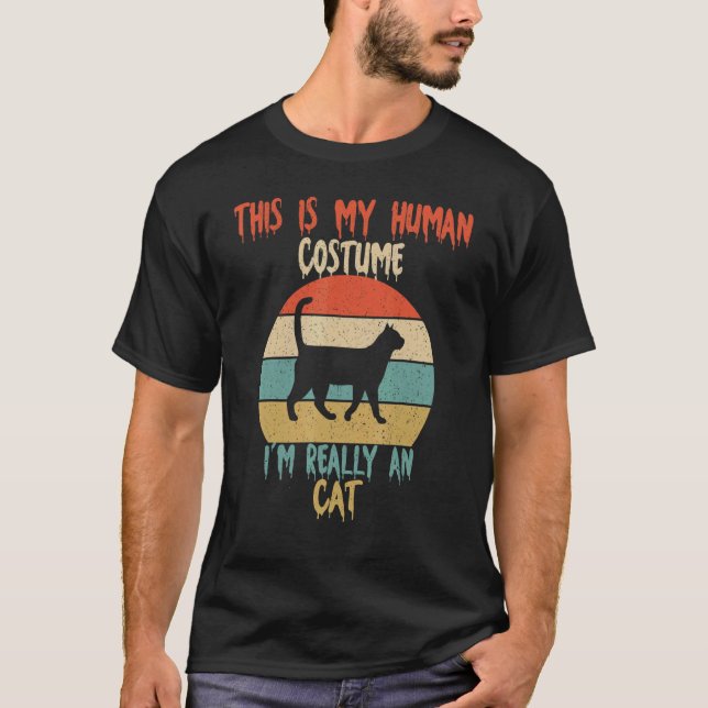 Camiseta This Is My Human Costume I'm Really An Cat Hallowe (Anverso)