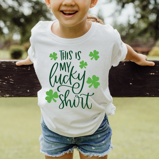 Camiseta This is my Lucky Shirt Green Whimsy Lettering (Subido por el creador)