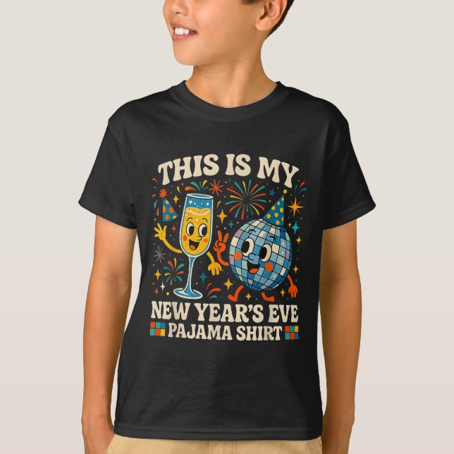Camiseta This Is My New Year’s Eve Pajama Funny Retro Gift  (Anverso)