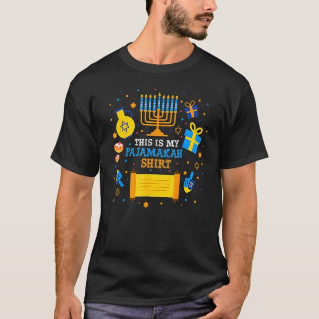 Camiseta This Is My Pajamakah Hanukkah Chanukah Dreidel Men (Anverso)