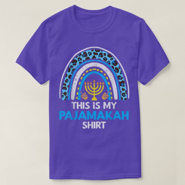 Camiseta This Is My Pajamakah  Rainbow Hanukkah Pajamas PJ  (Diseño del anverso)