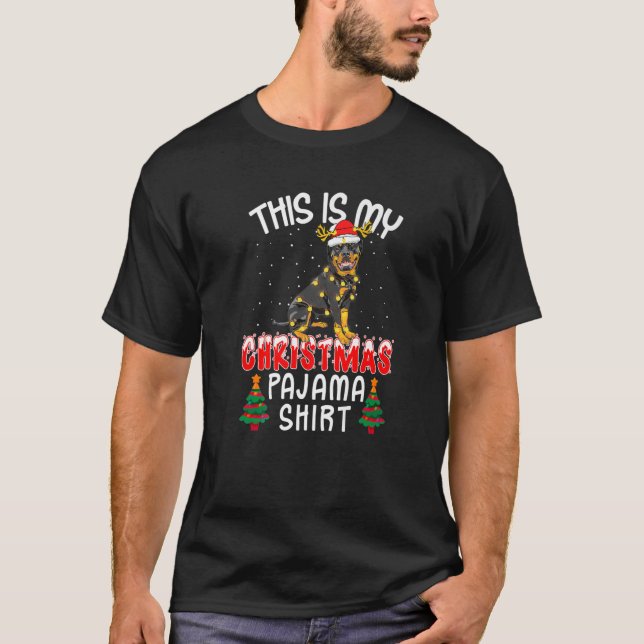 Camiseta This Is My Rottweiler Dog Christmas Pajamas Xmas P (Anverso)