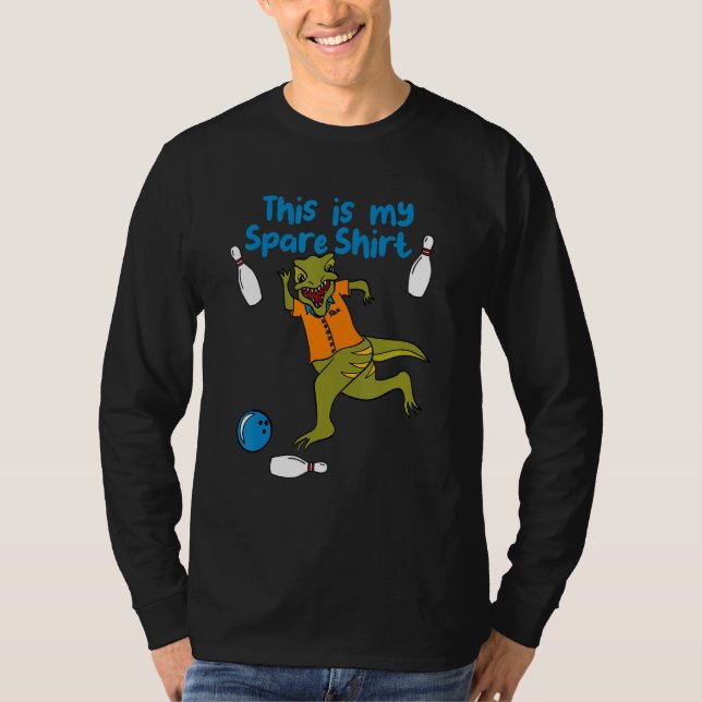Camiseta This is My Spare Shirt Funny Bowling Dinosaur Bowl (Anverso)