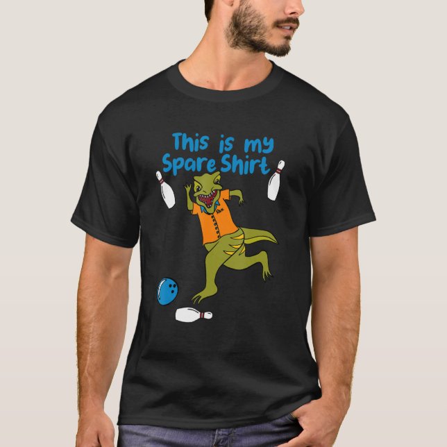 Camiseta This is My Spare Shirt Funny Bowling Dinosaur Bowl (Anverso)