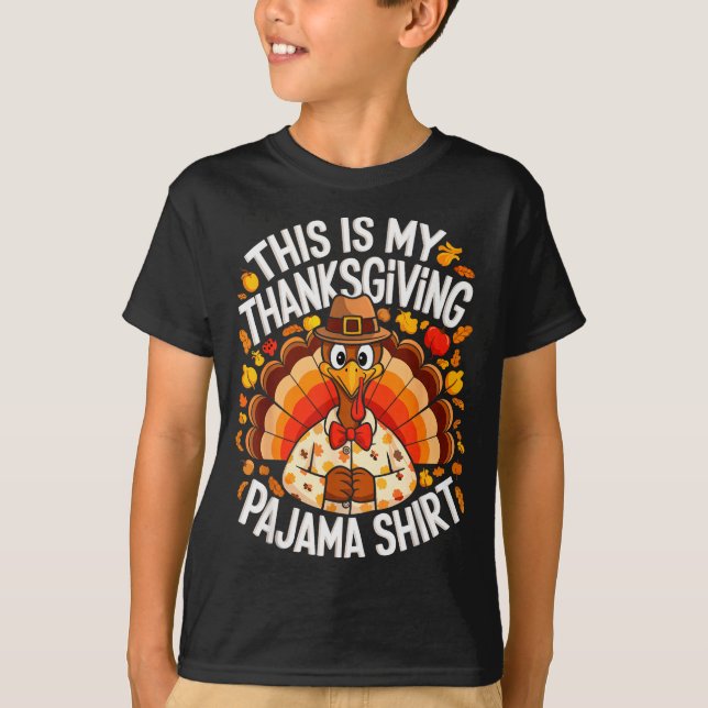 Camiseta This Is My Thanksgiving Pajama Shirt Adult Kid Men (Anverso)