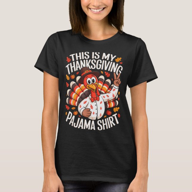 Camiseta This Is My Thanksgiving Pajama Shirt Pjs Adult Kid (Anverso)