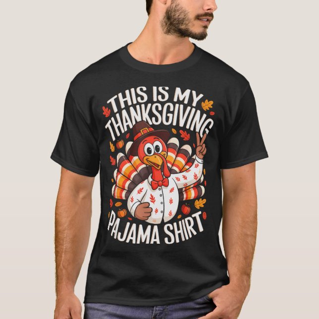 Camiseta This Is My Thanksgiving Pajama Shirt Pjs Adult Kid (Anverso)