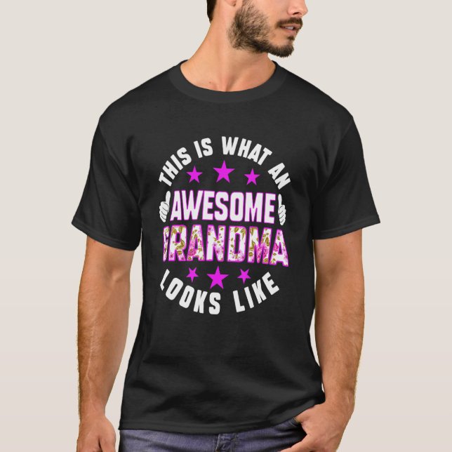 Camiseta This Is What An Awesome Grandma Looks Like Shirt M (Anverso)