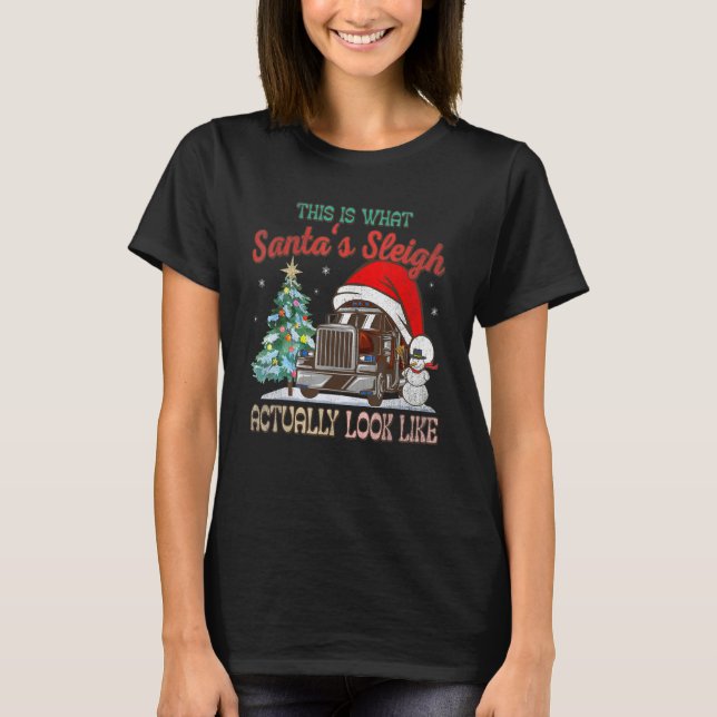 Camiseta This Is What My Santa's Sleigh Firefighter Truck C (Anverso)