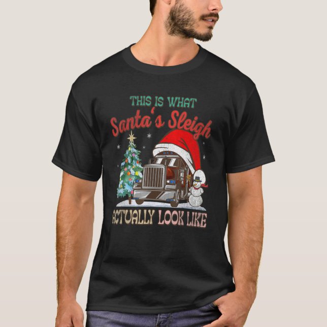 Camiseta This Is What My Santa's Sleigh Firefighter Truck C (Anverso)