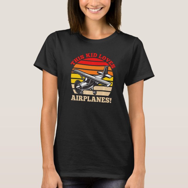 Camiseta This Kid Loves Airplanes Boys and Girls Airplane P (Anverso)