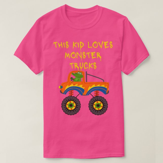 Camiseta This Kid Loves Monster Trucks with funny croco des (Diseño del anverso)