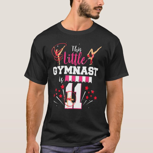 Camiseta This Little Gymnast Is 11 Year Old Birthday Gymnas (Anverso)