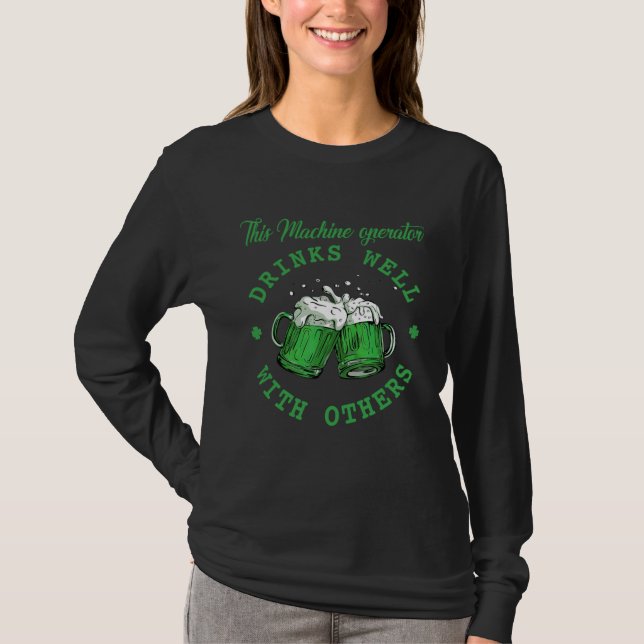 Camiseta This Machine operator Drinks Well With Others St P (Anverso)