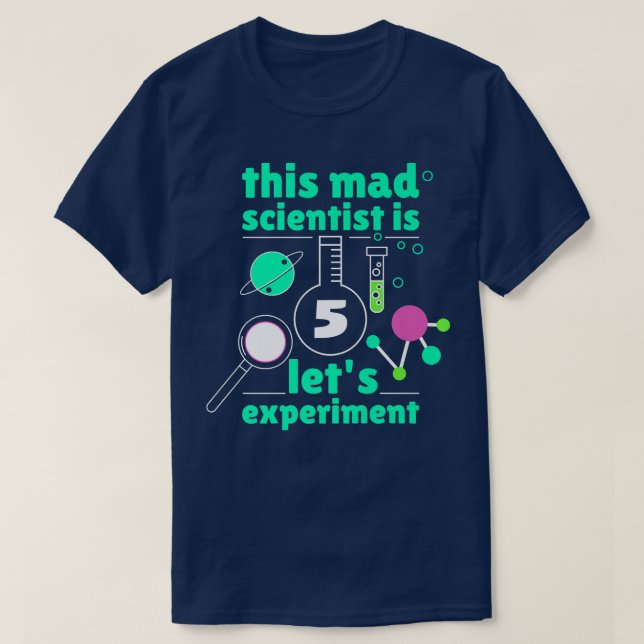Camiseta This Mad Scientist is 5 Birthday Fifth 5th Science (Diseño del anverso)