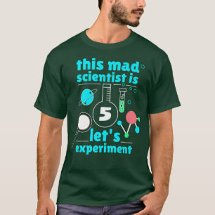 Camiseta This Mad Scientist is 5 Birthday Fifth 5th Science
