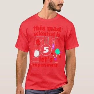 Camiseta This Mad Scientist is 5 Birthday Fifth 5th Science