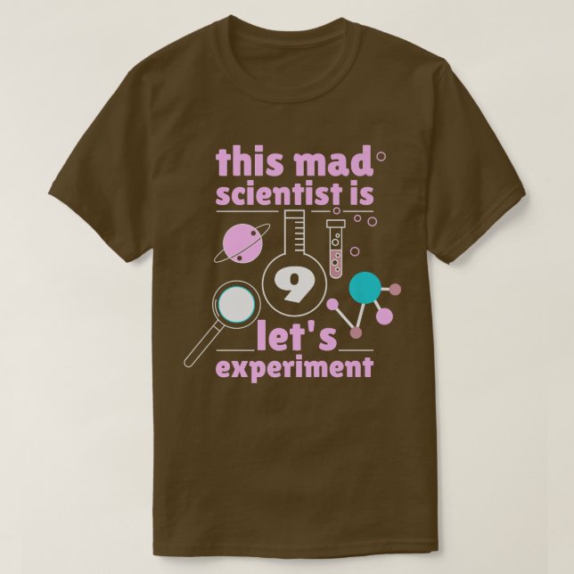 Camiseta This Mad Scientist is 9 Birthday Nineth 9th Scienc (Diseño del anverso)