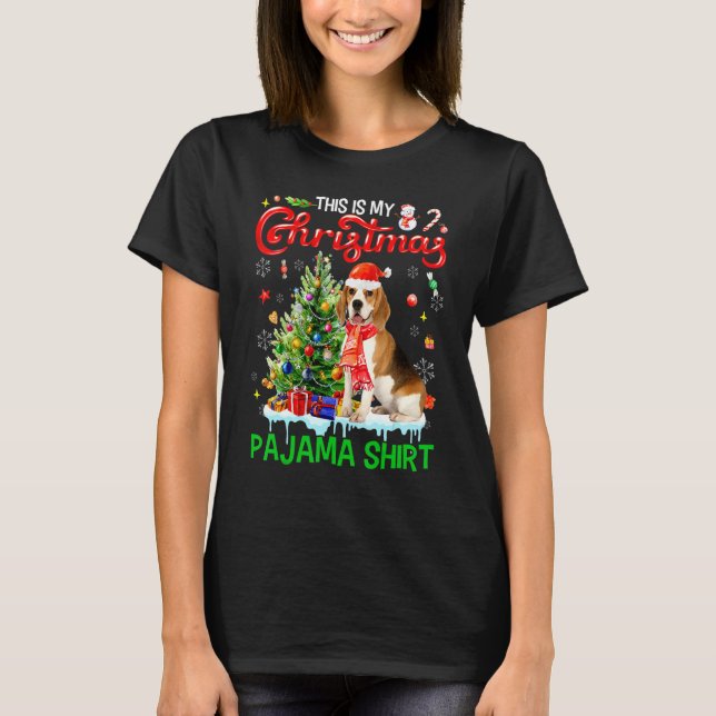 Camiseta This My Christmas Pajama   Beagle Scarf Santa Xmas (Anverso)