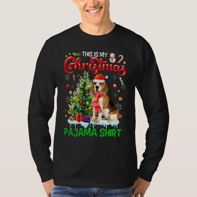Camiseta This My Christmas Pajama   Beagle Scarf Santa Xmas (Anverso)